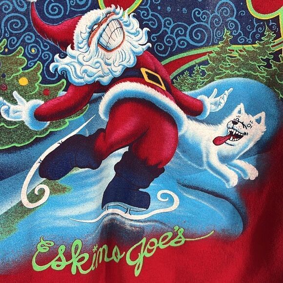 🎄Vintage ESKIMO JOE’S Stillwater,OK Christmas Graphic CREWNECK Sweatshirt - EUC - Picture 8 of 9